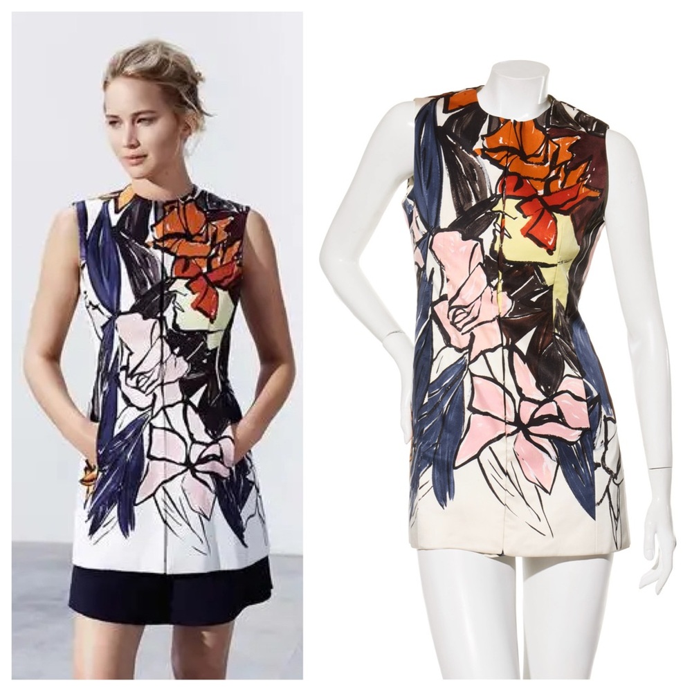 Christian Dior Cruise 2015 Silk Mini Dress Raf Simons Worn by Jennifer Lawrence